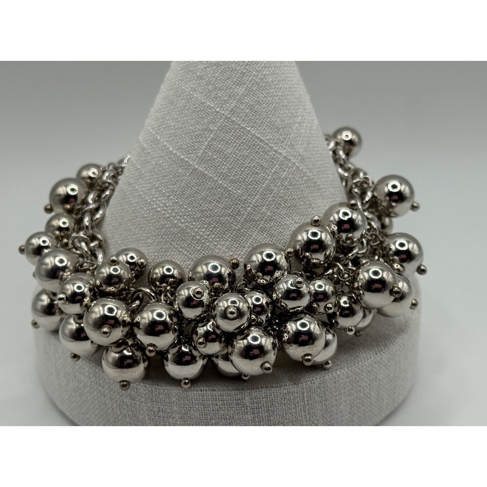 Vicenza Milor Sterling Silver Cha Cha Ball Bead Charm Bracelet Magnetic Clasp